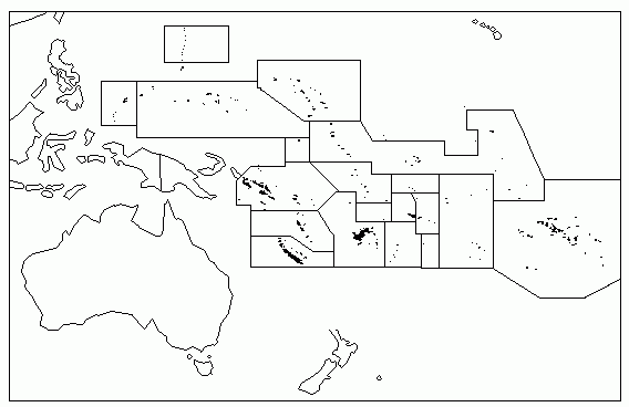 Kaart van Oceanië